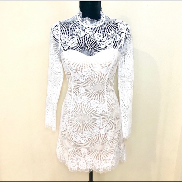 BEBE Long Sleeve Lace Dress! - Picture 1 of 8